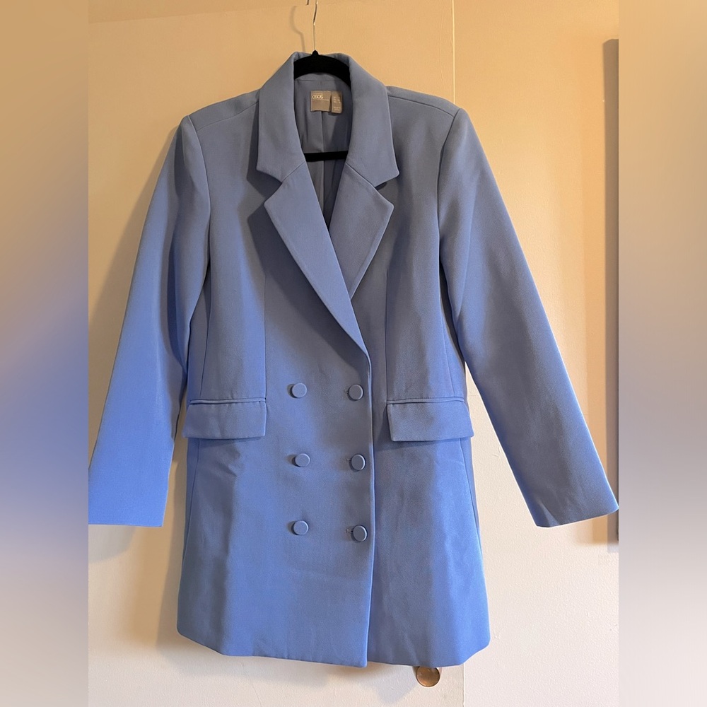 Asos Longline Blazer dress in blue size US 4